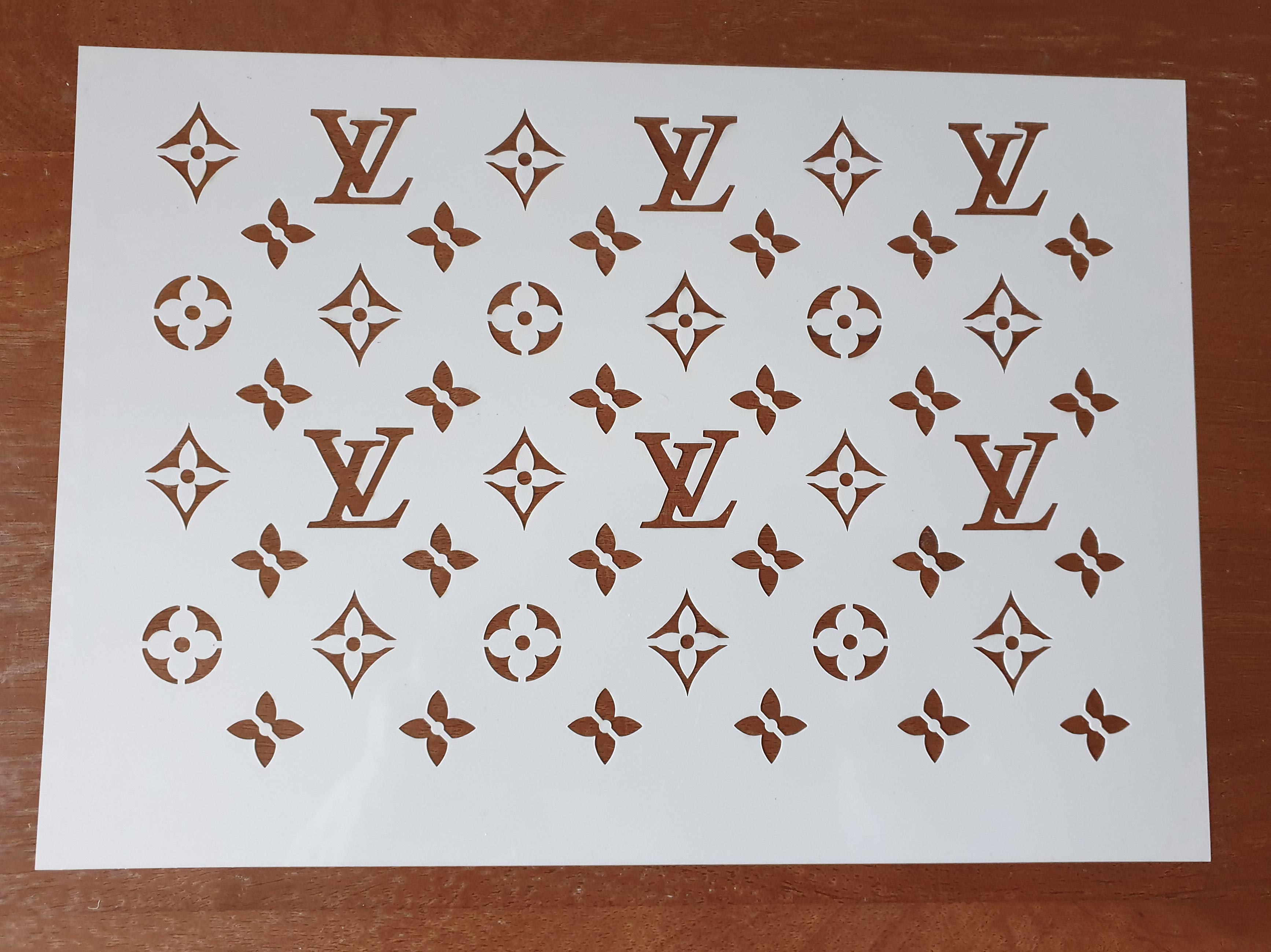 LV Louis Vuitton 1″ Inch Reusable Airbrush Stencil Clear