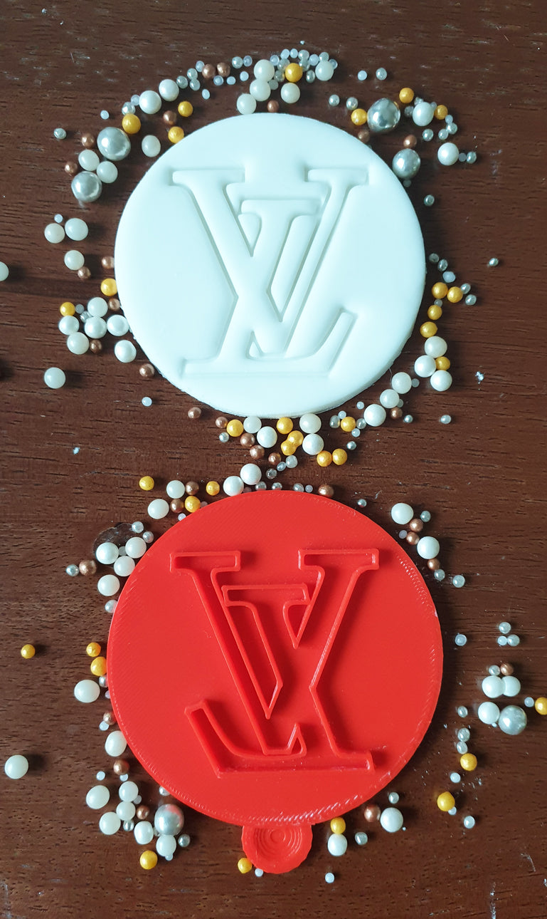 Set of 8 LV Designer Logo Floral Stencil Embosser Plastic Biscuit